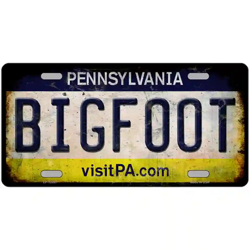 Bigfoot Pennsylvania Novelty Metal License Plate Tag 24" x 12" (LLP)