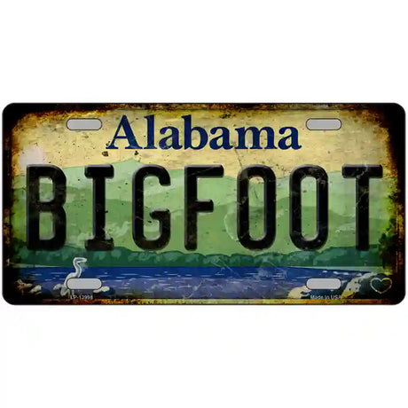 Bigfoot Alabama Novelty Metal License Plate Tag 24" x 12" (LLP)