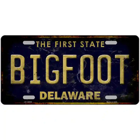 Bigfoot Delaware Novelty Metal License Plate Tag 24" x 12" (LLP)