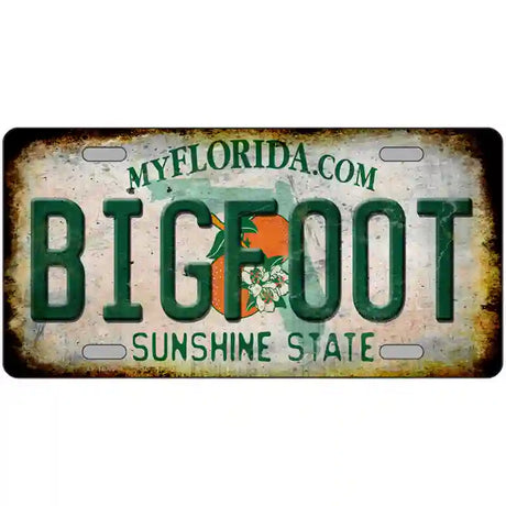 Bigfoot Florida Novelty Metal License Plate Tag 24" x 12" (LLP)