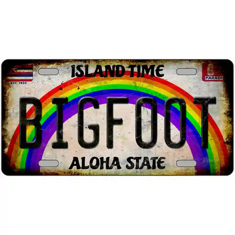 Bigfoot Hawaii Novelty Metal License Plate Tag 24" x 12" (LLP)