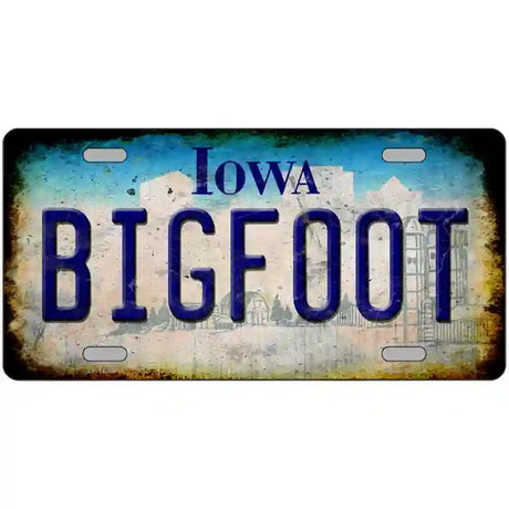 Bigfoot Iowa Novelty Metal License Plate Tag 24" x 12" (LLP)