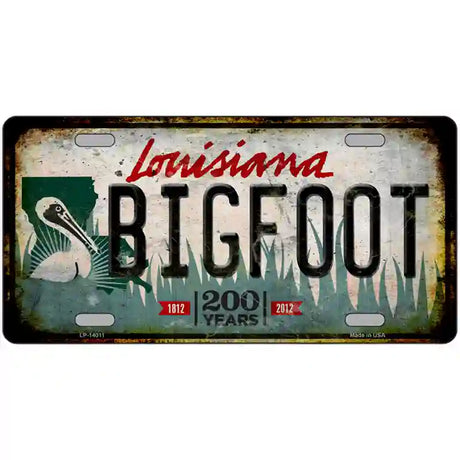 Bigfoot Louisiana Novelty Metal License Plate Tag 24" x 12" (LLP)