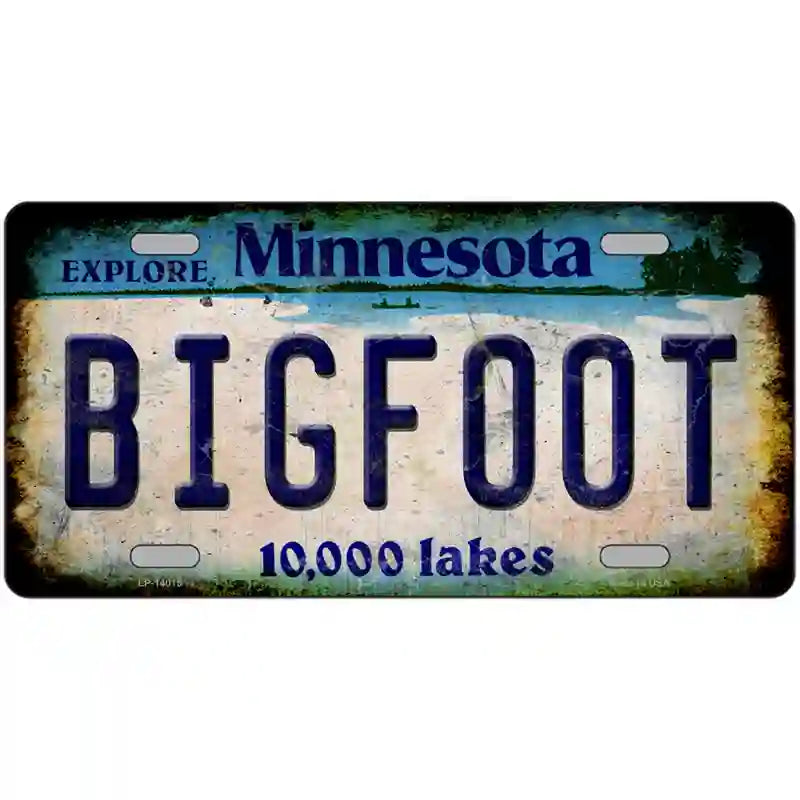 Bigfoot Minnesota Novelty Metal License Plate Tag 24" x 12" (LLP)