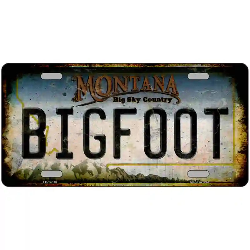 Bigfoot Montana Novelty Metal License Plate Tag 24" x 12" (LLP)