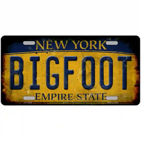 Bigfoot New York Novelty Metal License Plate Tag 24" x 12" (LLP)