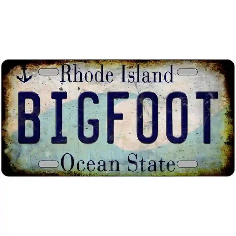 Bigfoot Rhode Island Novelty Metal License Plate Tag 24" x 12" (LLP)