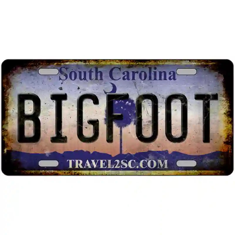 Bigfoot South Carolina Novelty Metal License Plate Tag 24" x 12" (LLP)