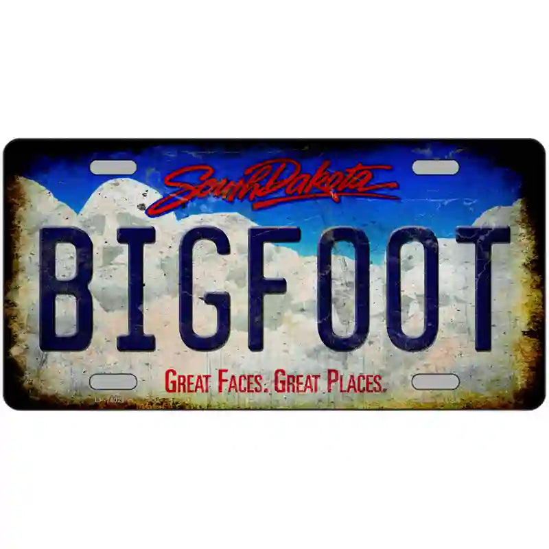 Bigfoot South Dakota Novelty Metal License Plate Tag 24" x 12" (LLP)