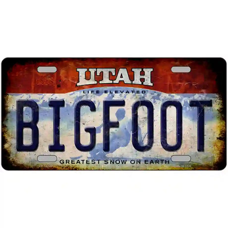 Bigfoot Utah Novelty Metal License Plate Tag 24" x 12" (LLP)