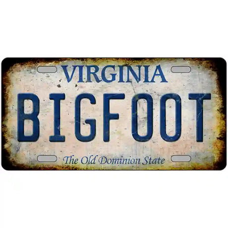 Bigfoot Virginia Novelty Metal License Plate Tag 24" x 12" (LLP)