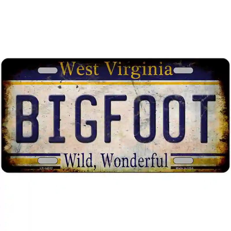 Bigfoot West Virginia Novelty Metal License Plate Tag 24" x 12" (LLP)