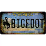 Bigfoot Wyoming Novelty Metal License Plate Tag 24" x 12" (LLP)