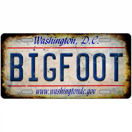 Bigfoot Washington DC Novelty Metal License Plate Tag 24" x 12" (LLP)