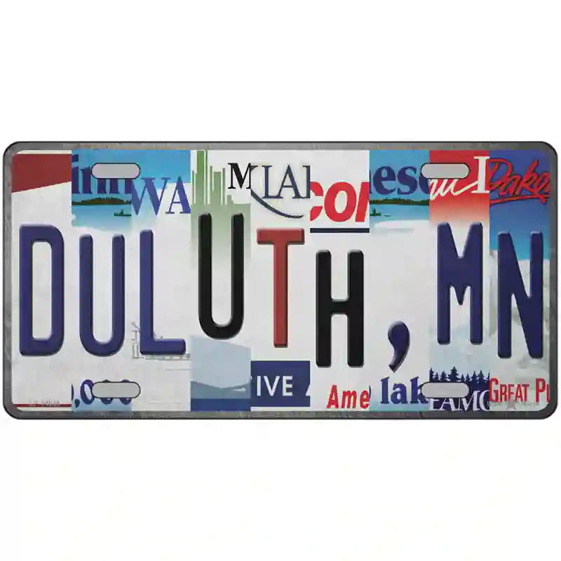 Duluth MN Strip Art Novelty Metal License Plate Tag 24" x 12" (LLP)