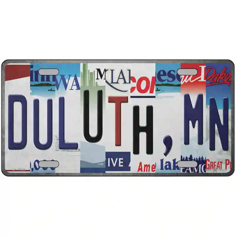 Duluth MN Strip Art Novelty Metal License Plate Tag 24" x 12" (LLP)