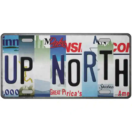 Up North Strip Art Novelty Metal License Plate Tag 24" x 12" (LLP)