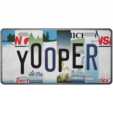 Yooper Strip Art Novelty Metal License Plate Tag 24" x 12" (LLP)