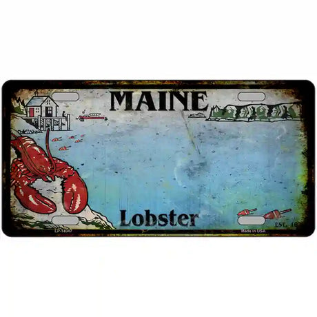 Maine Lobster Blank Rusty Novelty Metal License Plate 24" x 12" (LLP)