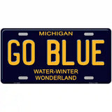 Go Blue Michigan Blue Novelty Metal License Plate 24" x 12" (LLP)