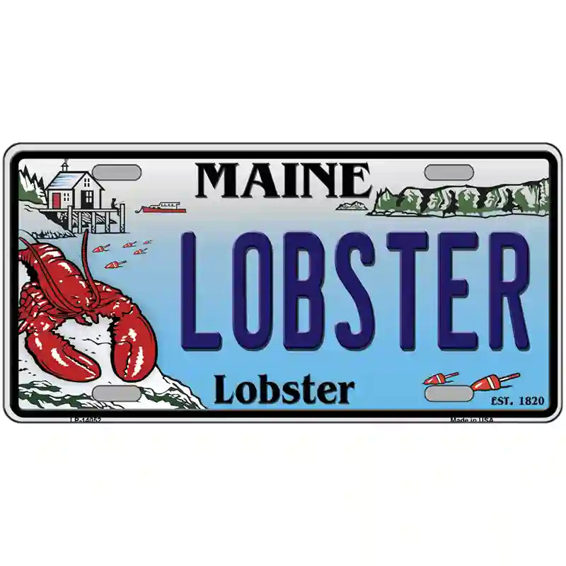 Lobster Maine Lobster Novelty Metal License Plate 24" x 12" (LLP)