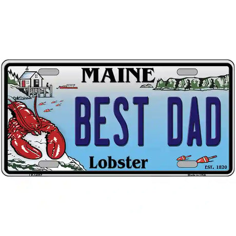 Best Dad Maine Lobster Novelty Metal License Plate 24" x 12" (LLP)