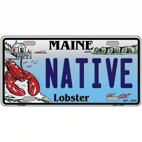 Native Maine Lobster Novelty Metal License Plate 24" x 12" (LLP)