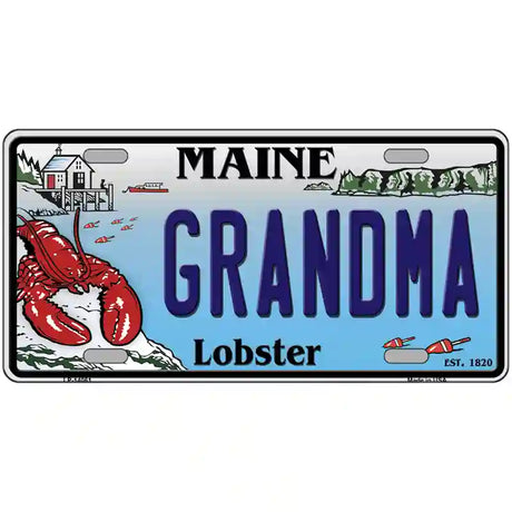 Grandma Maine Lobster Novelty Metal License Plate 24" x 12" (LLP)