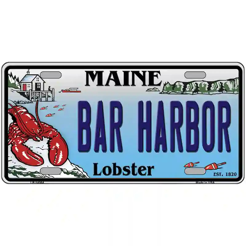 Bar Harbor Maine Lobster Novelty Metal License Plate 24" x 12" (LLP)