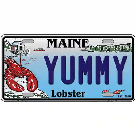 Yummy Maine Lobster Novelty Metal License Plate 24" x 12" (LLP)