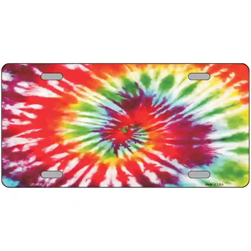 Red Swirl Tie-Dye Metal Novelty License Plate 24" x 12" (LLP)