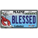 Blessed Maine Lobster Novelty Metal License Plate 24" x 12" (LLP)