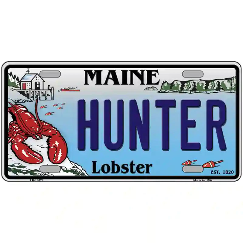 Hunter Maine Lobster Novelty Metal License Plate 24" x 12" (LLP)