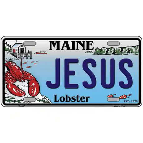 Jesus Maine Lobster Novelty Metal License Plate 24" x 12" (LLP)