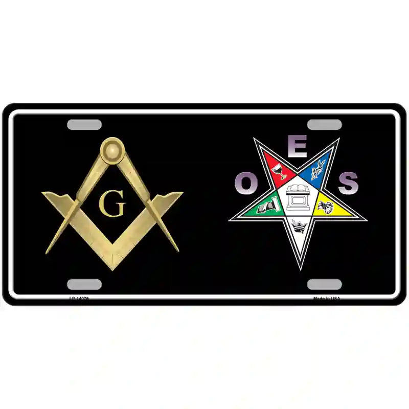 Free Mason OES Novelty Metal License Plate 24" x 12" (LLP)