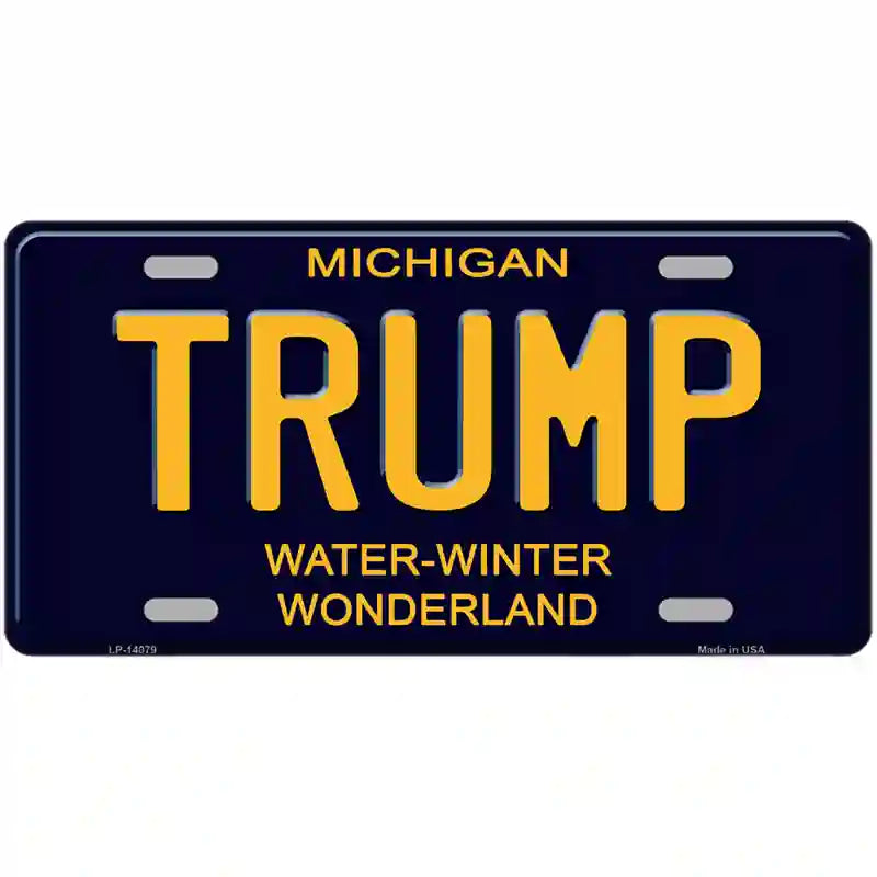 Trump Michigan Blue Novelty License Plate 24" x 12" (LLP)