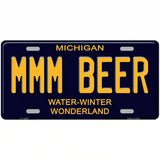 Mmm Beer Michigan Blue Novelty License Plate 24" x 12" (LLP)