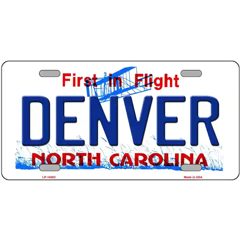 Denver North Carolina Novelty Metal License Plate 24" x 12" (LLP)