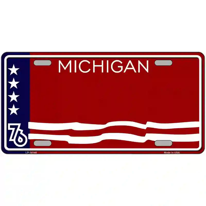 Michigan Bicentennial 76 Novelty State Blank Metal License Plate 24" x 12" (LLP) / Yes