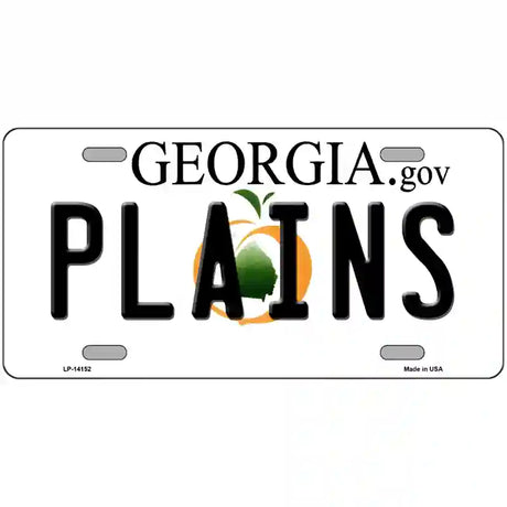 Plains Georgia Novelty Metal License Plate 24" x 12" (LLP)