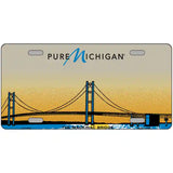 Pure Michigan Mackinac Bridge Novelty Metal License Plate 24" x 12" (LLP) / Yes