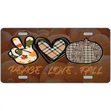 Peace Love Fall Novelty Metal License Plate 24" x 12" (LLP)