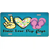 Peace Love Flip Flops Novelty Metal License Plate 24" x 12" (LLP)