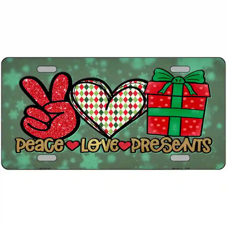 Peace Love Presents Novelty Metal License Plate 24" x 12" (LLP)