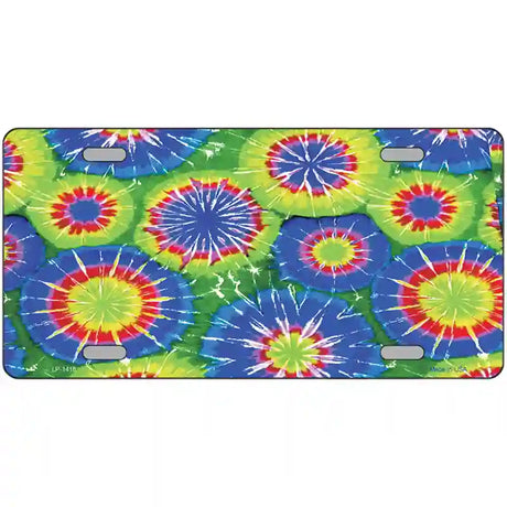 Blue Green Tie-Dye Metal Novelty License Plate 24" x 12" (LLP)