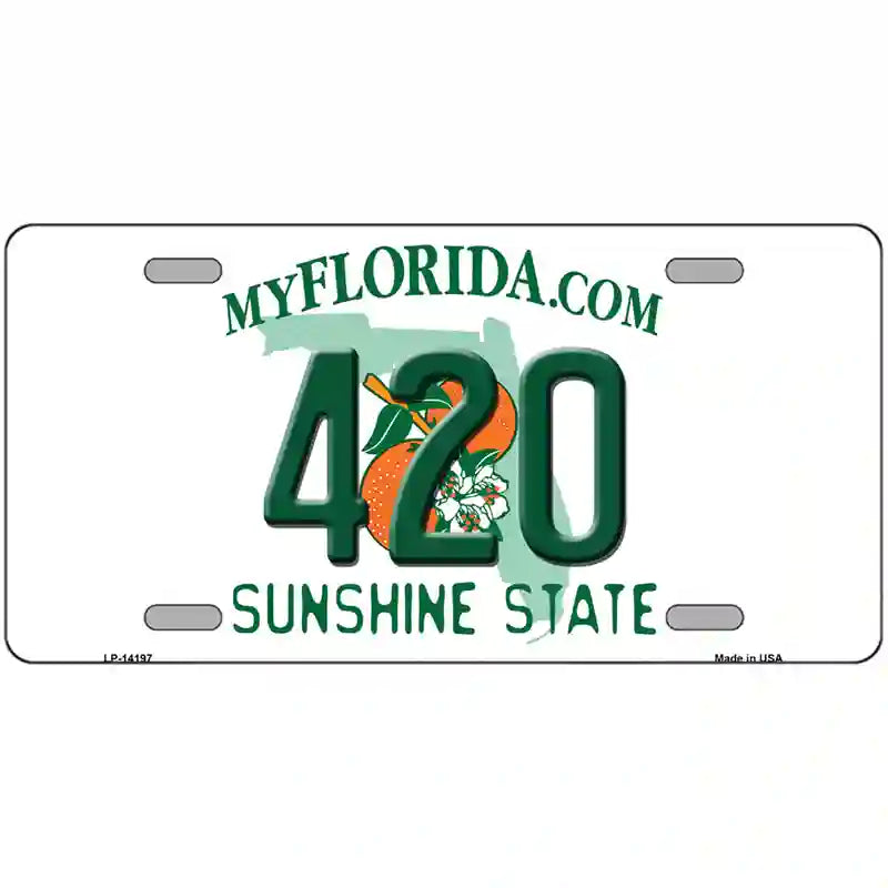 420 Florida Novelty Metal License Plate 24" x 12" (LLP)