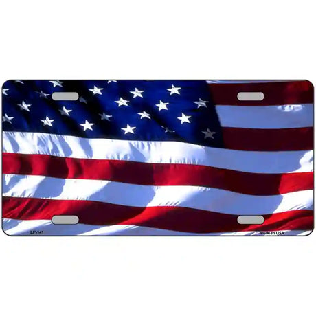 American Flag Metal Novelty License Plate 24" x 12" (LLP)