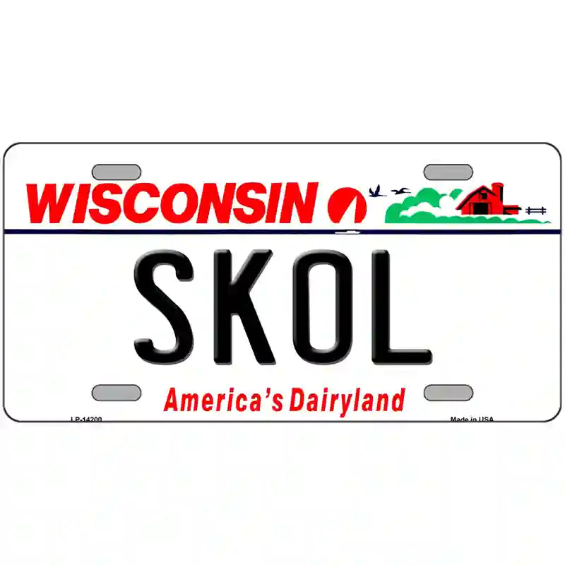 Skol Wisconsin Novelty Metal License Plate 24" x 12" (LLP)