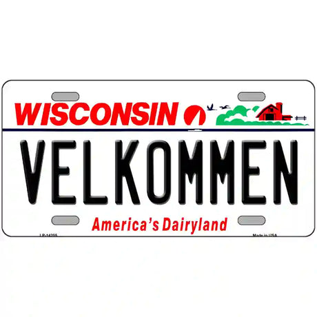 Velkommen Wisconsin Novelty Metal License Plate 24" x 12" (LLP)