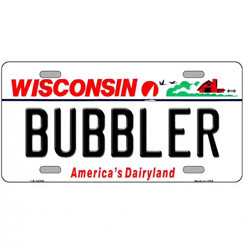 Bubbler Wisconsin Novelty Metal License Plate 24" x 12" (LLP)